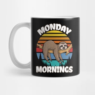 Funny Sloth on Monday Morning, Cute Lazy Relaxing Humor Gift Mug